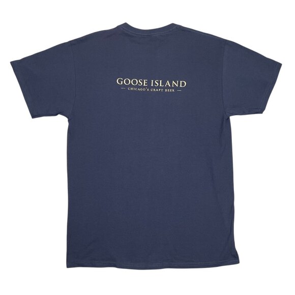 Goose Island Beer T Shirt Mens Large L Navy Blue Short Sleeve Chicago Brewery - Picture 2 of 9